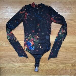 FASHION NOVA MOCK NECK MESH BODYSUIT